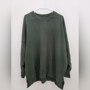 Aerie oversized green sweatshirt, size small